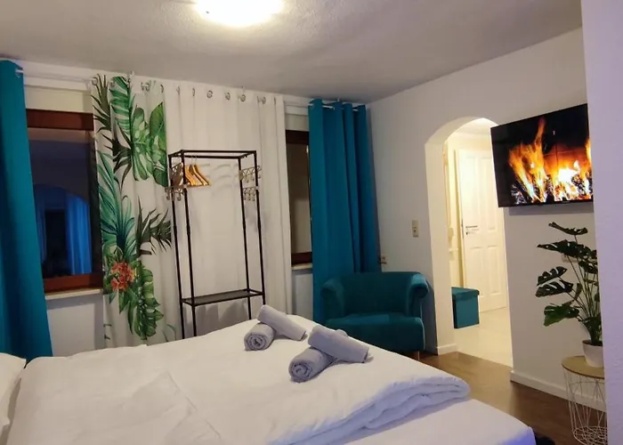 Gemuetliche Wohnung, Kueche, Bad, Netflix, Rheinblick